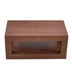 Table basse rectangulaire marron à 2 niveaux en MDF, piètement colonne, jusqu'à 6 places