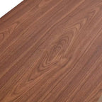 Table basse rectangulaire marron à 2 niveaux en MDF, piètement colonne, jusqu'à 6 places