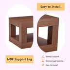 Table basse rectangulaire marron à 2 niveaux en MDF, piètement colonne, jusqu'à 6 places