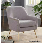 Fauteuil d'appoint 1 place rembourré, Bleu / Rose sale / Gris / Gris texturé