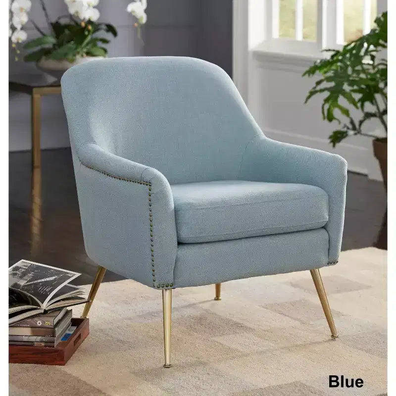 Fauteuil d'appoint 1 place rembourré, Bleu / Rose sale / Gris / Gris texturé