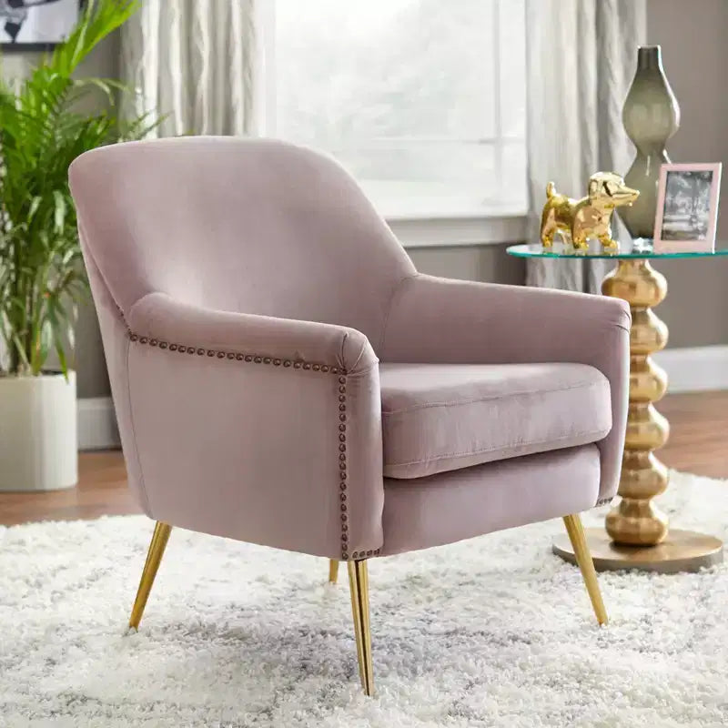 Fauteuil d'appoint 1 place rembourré, Bleu / Rose sale / Gris / Gris texturé