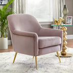 Fauteuil d'appoint 1 place rembourré, Bleu / Rose sale / Gris / Gris texturé