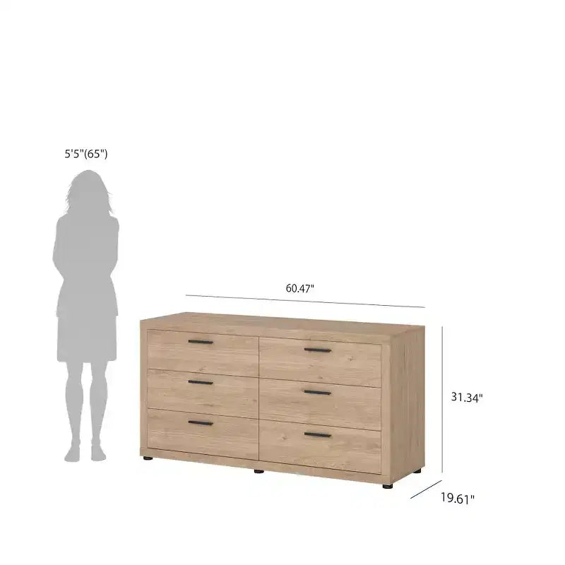 Chambre à coucher Jackson Hickory 4 pièces, pour 2 personnes