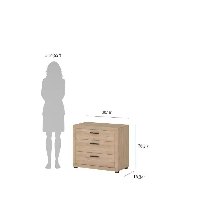 Chambre à coucher Jackson Hickory 4 pièces, pour 2 personnes