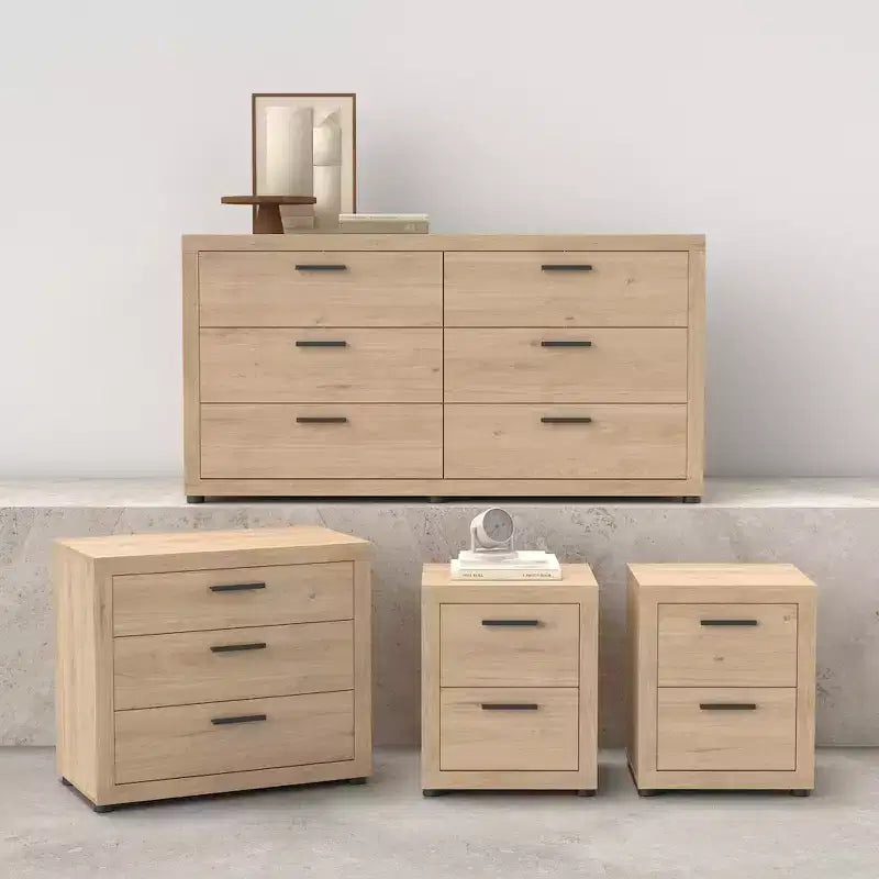 Chambre à coucher Jackson Hickory 4 pièces, pour 2 personnes