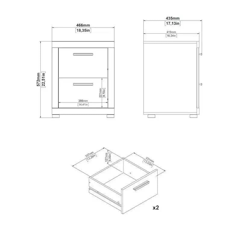 Chambre à coucher Jackson Hickory 4 pièces, pour 2 personnes