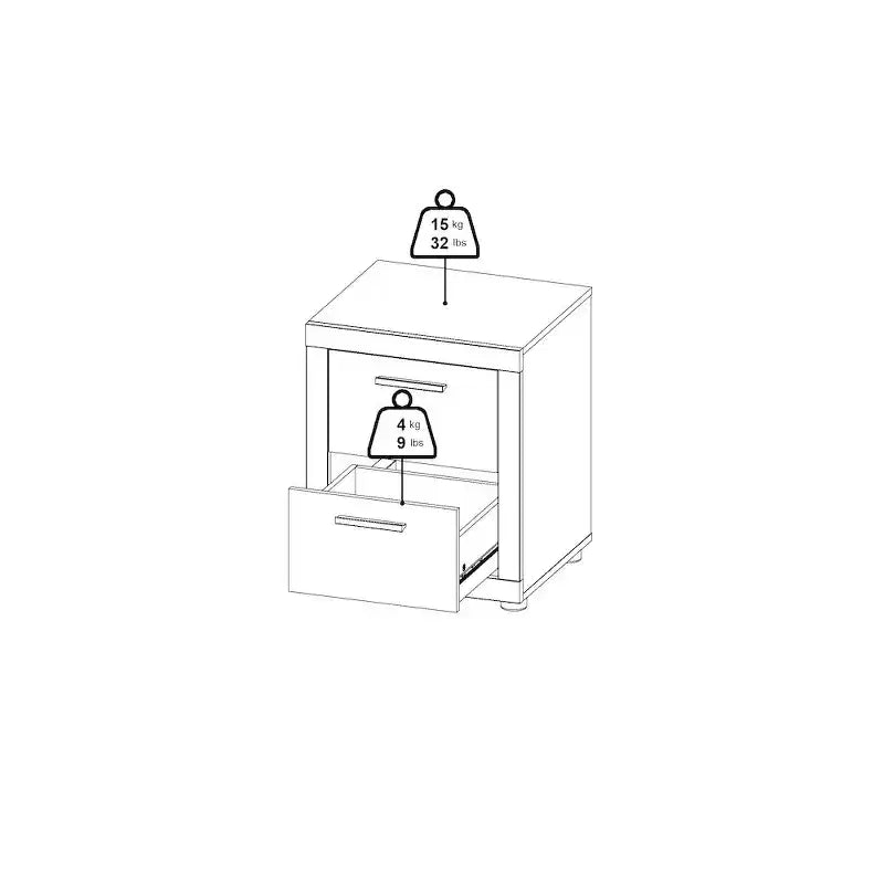 Chambre à coucher Jackson Hickory 4 pièces, pour 2 personnes