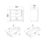 Chambre à coucher Jackson Hickory 4 pièces, pour 2 personnes