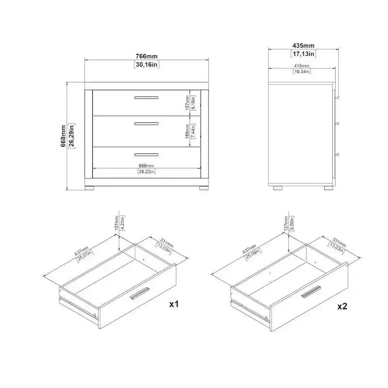 Chambre à coucher Jackson Hickory 4 pièces, pour 2 personnes