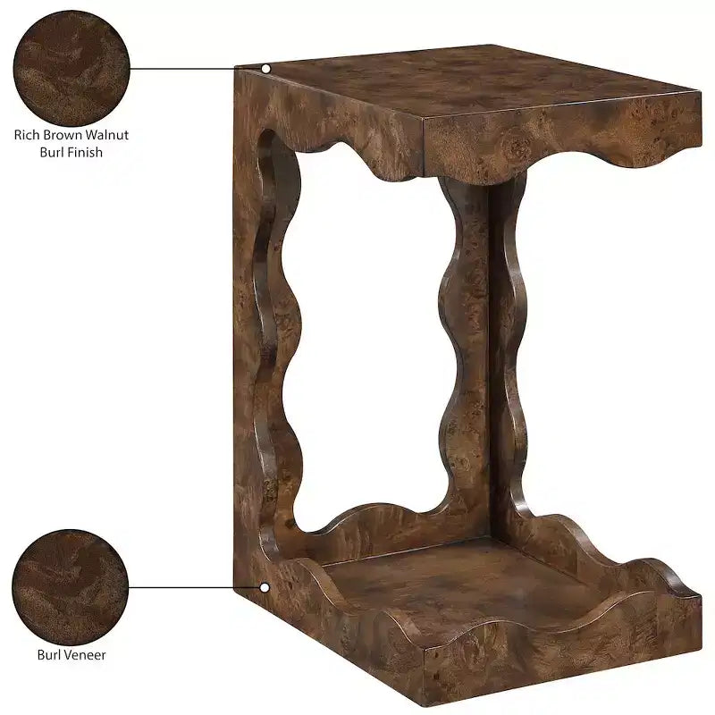 Table d'appoint Art Déco marron/naturel – 1 place