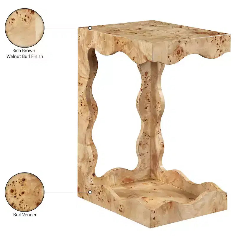 Table d'appoint Art Déco marron/naturel – 1 place