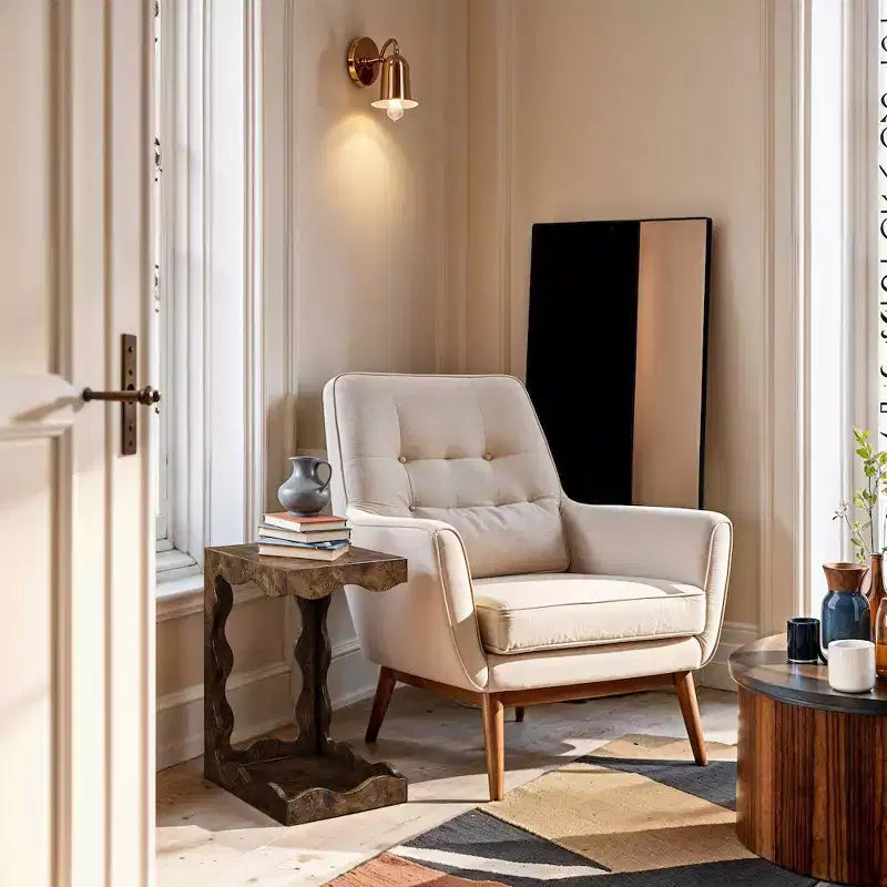 Table d'appoint Art Déco marron/naturel – 1 place