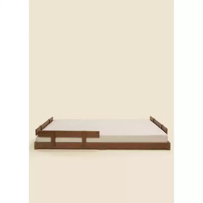 Cadre de lit au sol en noyer – Style maison – Pour 1 enfant