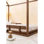 Cadre de lit au sol en noyer – Style maison – Pour 1 enfant