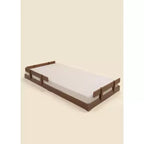 Cadre de lit au sol en noyer – Style maison – Pour 1 enfant