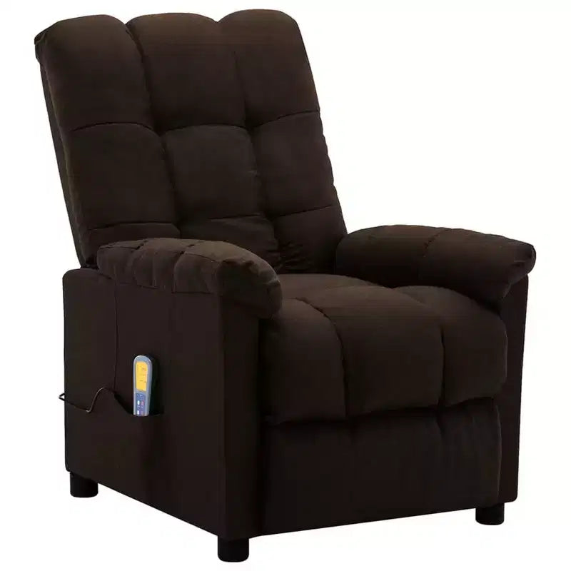 Fauteuil de massage électrique Gris foncé / Marron foncé / Gris clair / Taupe, Rembourré, 1 place