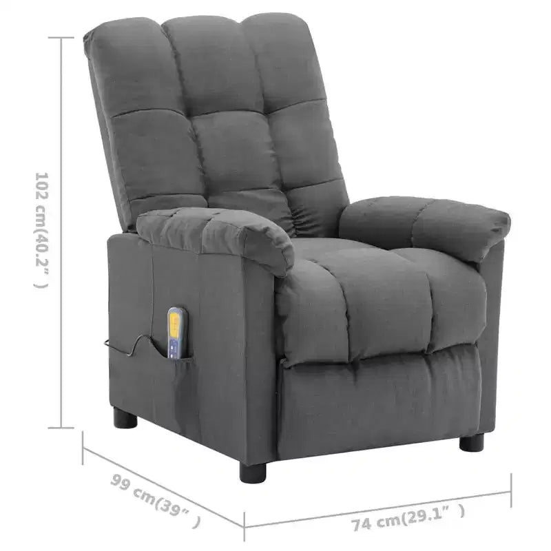 Fauteuil de massage électrique Gris foncé / Marron foncé / Gris clair / Taupe, Rembourré, 1 place