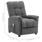 Fauteuil de massage électrique Gris foncé / Marron foncé / Gris clair / Taupe, Rembourré, 1 place
