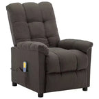 Fauteuil de massage électrique Gris foncé / Marron foncé / Gris clair / Taupe, Rembourré, 1 place