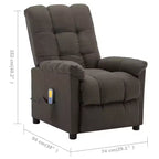 Fauteuil de massage électrique Gris foncé / Marron foncé / Gris clair / Taupe, Rembourré, 1 place