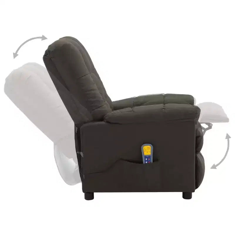 Fauteuil de massage électrique Gris foncé / Marron foncé / Gris clair / Taupe, Rembourré, 1 place