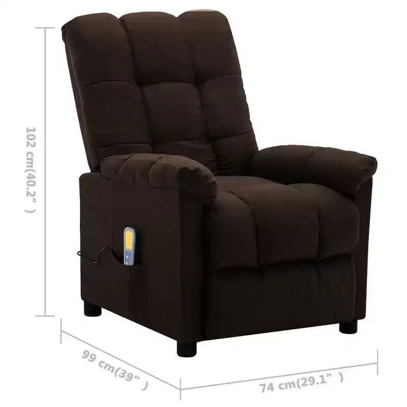 Fauteuil de massage électrique Gris foncé / Marron foncé / Gris clair / Taupe, Rembourré, 1 place