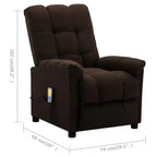 Fauteuil de massage électrique Gris foncé / Marron foncé / Gris clair / Taupe, Rembourré, 1 place