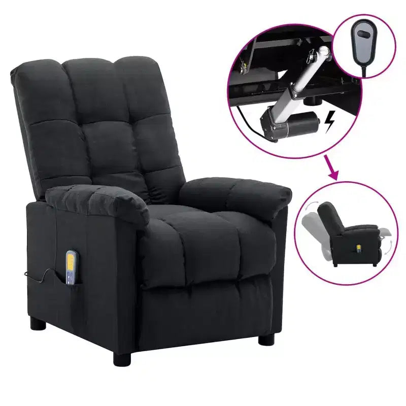 Fauteuil de massage électrique Gris foncé / Marron foncé / Gris clair / Taupe, Rembourré, 1 place
