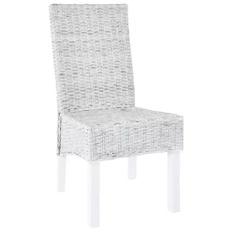 Ensemble de 2 chaises de salle à manger – Brun clair / Blanc délavé, sans accoudoirs, 2 places