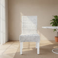 Ensemble de 2 chaises de salle à manger – Brun clair / Blanc délavé, sans accoudoirs, 2 places