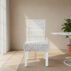 Ensemble de 2 chaises de salle à manger – Brun clair / Blanc délavé, sans accoudoirs, 2 places