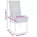 Ensemble de 2 chaises de salle à manger – Brun clair / Blanc délavé, sans accoudoirs, 2 places