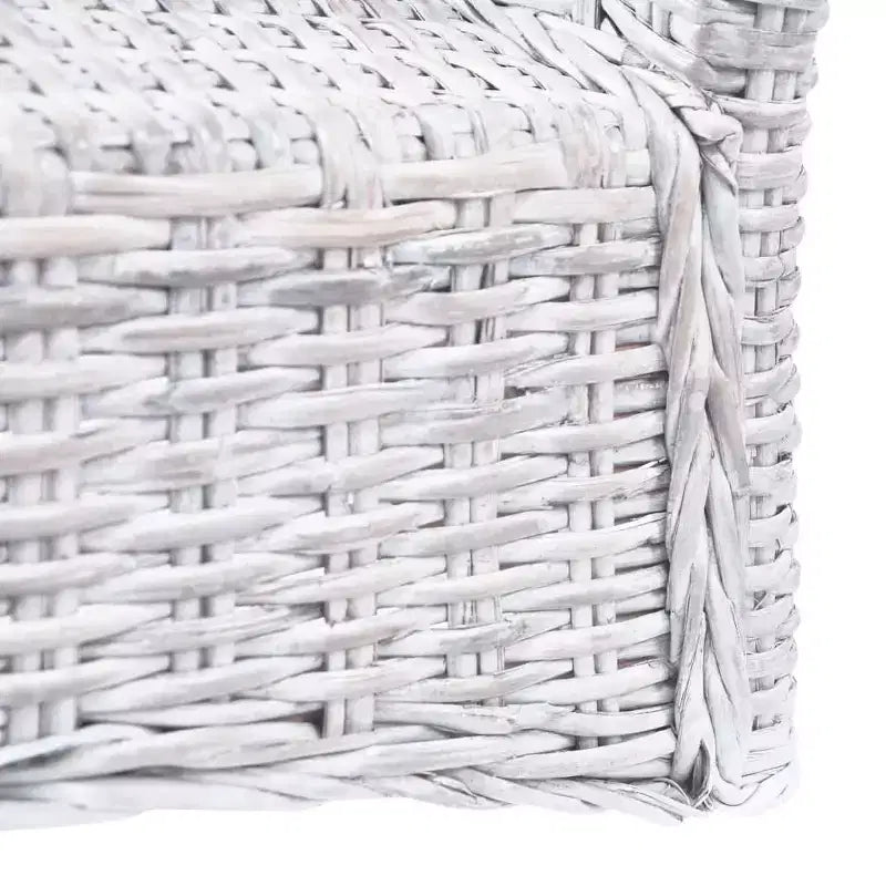 Ensemble de 2 chaises de salle à manger – Brun clair / Blanc délavé, sans accoudoirs, 2 places