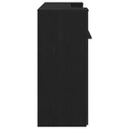 Bureau d'accueil chêne noir avec placards de rangement, 1 personne, Bois reconstitué