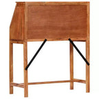 Bureau d'écriture rectangulaire en bois d'acacia massif brun, 1 personne