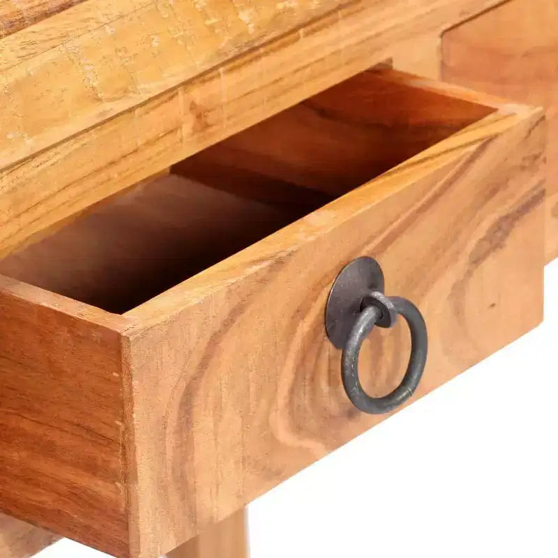 Bureau d'écriture rectangulaire en bois d'acacia massif brun, 1 personne