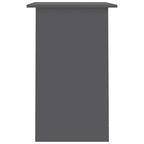 Bureau rectangulaire avec étagère ouverte – Gris béton / Gris / Blanc – 1 personne