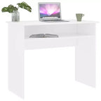 Bureau rectangulaire avec étagère ouverte – Gris béton / Gris / Blanc – 1 personne