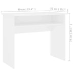Bureau rectangulaire avec étagère ouverte – Gris béton / Gris / Blanc – 1 personne