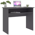 Bureau rectangulaire avec étagère ouverte – Gris béton / Gris / Blanc – 1 personne