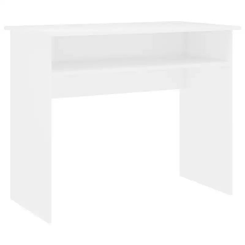 Bureau rectangulaire avec étagère ouverte – Gris béton / Gris / Blanc – 1 personne