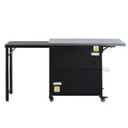 Chariot de préparation pour barbecue extérieur pliable noir/gris, 2 portes, pour 1 personne