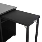 Chariot de préparation pour barbecue extérieur pliable noir/gris, 2 portes, pour 1 personne