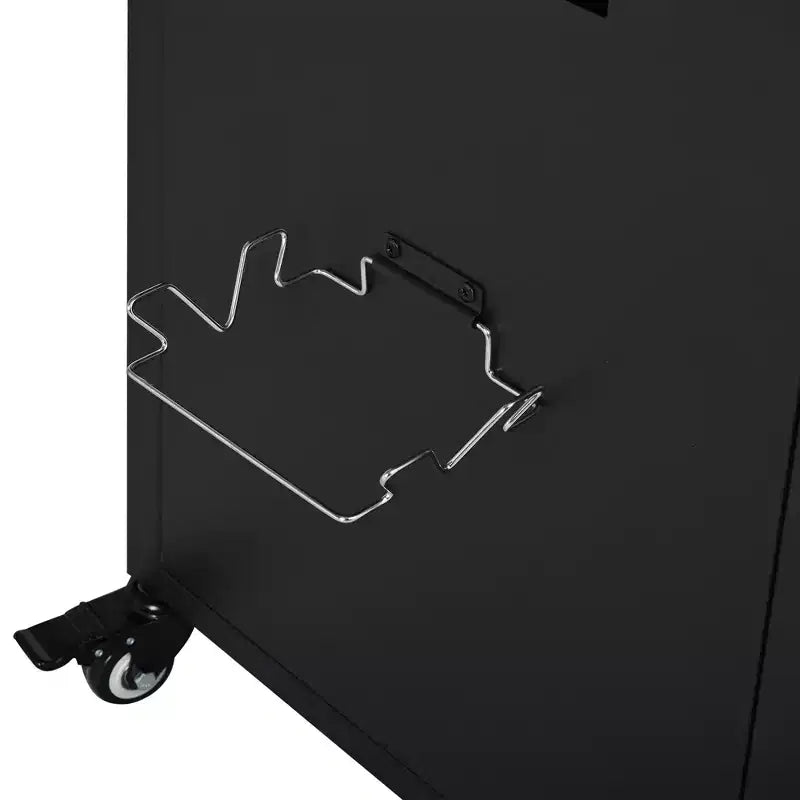 Chariot de préparation pour barbecue extérieur pliable noir/gris, 2 portes, pour 1 personne