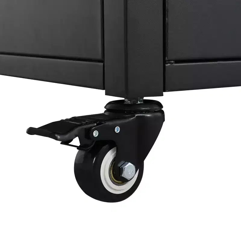 Chariot de préparation pour barbecue extérieur pliable noir/gris, 2 portes, pour 1 personne