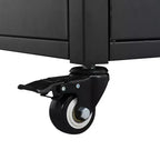 Chariot de préparation pour barbecue extérieur pliable noir/gris, 2 portes, pour 1 personne