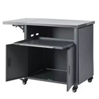 Chariot de préparation pour barbecue extérieur pliable noir/gris, 2 portes, pour 1 personne