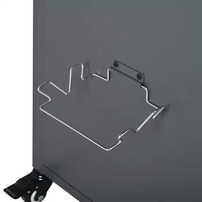 Chariot de préparation pour barbecue extérieur pliable noir/gris, 2 portes, pour 1 personne