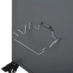 Chariot de préparation pour barbecue extérieur pliable noir/gris, 2 portes, pour 1 personne